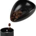 watchget Ceramic Coffee Dosing Cup & Tea Storage Tray, Single Dose Measuring Container for Coffee Beans & Loose Leaf Tea Dosing Vessel, Black (Small)