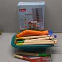 Kids Gardening Set with Wheelbarrow, Real Metal Garden Tools for Kids Ages 3-8, 4 Long Handle Tools, 3 Hand Tool, Gloves, 5 Stickers, Handbook, Outdoor Backyard Toys for Toddler Gift (Green)