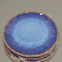 Melamine Salad Plate Plastic Dinner Plastic Plate Set of 6 Pcs 9 inch Round Lightweight Plates Shatter Proof Chip Resistant Dishwasher Safe Not Microware Not Oven(Deep Blue)