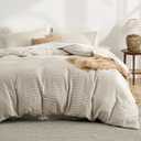 Bedsure Luxury Waffle Duvet Cover King Size - Textured Duvet Cover Set, Soft, Breathable Bedding Set (104"x90") with 2 Pillow Shams for All Season, Linen, Comforter Not Included