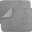 2 Pack Microfiber Dish Drying Mat,Absorbent Dish Drainer Kitchen Counter,Super Absorbent Dish Drying Pads 2015 Inch Grey