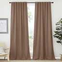 NICETOWN Blackout Curtains and Draperies for Living Room - (Cappuccino Color) 52 inches Wide by 95 inches Long, Set of 2 Pieces, Insulated Solid Drape Panels
