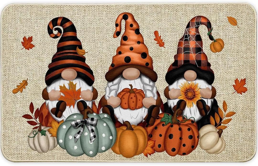 Capoda Fall Door Mat, Non Slip Autumn Welcome Decorative Doormat, Thanksgiving Halloween Pumpkin Gnome Front Door Mat, Holiday Kitchen Floor Mat Rug for Indoor Outdoor, 27.6 x 15.7 Inches Capoda Fall Door Mat, Non Slip Autumn Welcome Decorative Doormat, Thanksgiving Halloween Pumpkin Gnome Front Door Mat, Holiday Kitchen Floor Mat Rug for Indoor Outdoor, 27.6 x 15.7 Inches