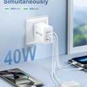 USB C Charger Block, 2-Pack 40W USBC Wall Charger Plug 4 Ports Dual PD Power Adapter +QC 3.0 Fast Charging Brick Multiport Type C Cubes Box for iPhone 16 15 14 13 12 11 Pro Max Plus, iPad, Samsung