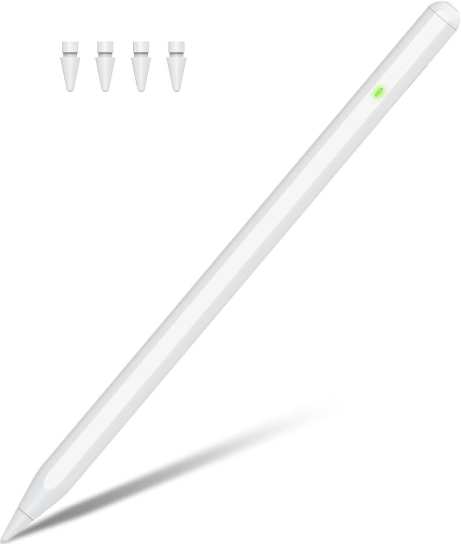Pencil for Apple iPad 9th&10th Generation, Palm Rejection&Tilt Sensitivity with Apple Pencil 1st Generation, iPad Pencil for iPad 6/7/8/9/10, iPad Pro 12.9"/11"/13" M4, Air 5/4/3/11"-13" M2, Mini 6/5 (White)