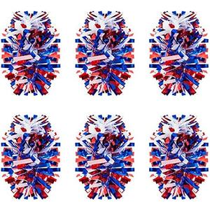 Shappy 90 ft 6 Rolls Wedding Tinsel Garland Decor Glitter Metallic Twist Garland Wedding Summer Luau Birthday Party Indoor Outdoor Hanging Home Decor(Red, Blue, White)