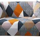 Lamberia Printed Sofa Cover Stretch Couch Cover Sofa Slipcovers for Couches and Loveseats with Two Free Pillow Case Washable Pet Friendly (Geometric, Sofa-4 Seater)