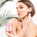 4OZ Glass Jars with Lids, Hoa Kinh Small Glass Jars, 12 Pack Empty Round Canning Storage Jars Containers for Storing Lotions, Powders, and Ointments (4oz-12Pack-Frosted Pink)