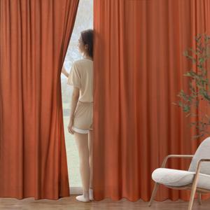 MIULEE Orange Privacy Sheer Curtains That Let Light in 90 Inches Long Non-See-Through Semi Sheer Curtain Light Filtering Window Curtains Fall Decor Drapes for Living Room Bedroom 2 Panels Set (Terracotta)