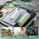 4 in 1 Travel Dispenser Bottle for Flying Essentials Camping Toiletries Pump Leak Proof Size Portable Containers for Shampoo Lotion Creams Body Wash Conditioner Refillable Attached Label (Green)