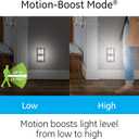 GE Enbrighten LED Motion Sensor Night Light, Plug-in, 40 Lumens, Motion-Select with 25ft Detection, Dusk-to-Dawn, Brushed Nickel Louver 37299 (1 Pack)
