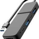 Eanetf USB to HDMI Adapter, Dual USB C USB A 3.0 Hub: 5 Ports with 2* USB-C and 2* USB-A and 1* HDMI Extend for TV, DVD Player, Projector, Monitor, Laptop, PS4, Flash Drive, HDD, Xbox, Printer etc - 5 in 1