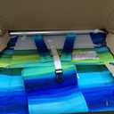 Tommy Bahama 5-Position Classic Lay Flat Folding Backpack Beach Chair, Blue and Green Stripe, 23" x 25.25" x 31.5"