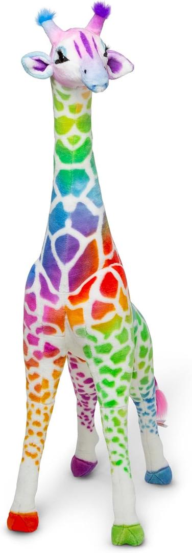Melissa & Doug Rainbow Giraffe Lifelike Plush, Lifelike Stuffed Animal - Giraffe