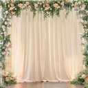 8x10FT Champagne Backdrop Curtains for Wedding Parties, Wrinkle Free Polyester Photography Backdrop Drapes for Baby Shower Birthday Parties Stage Background Stand Decorations 4x10ft, 2 Panels