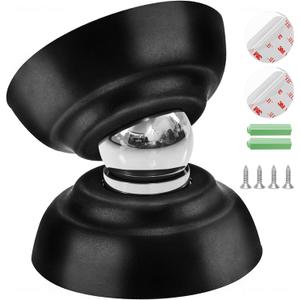 NiHome Silicone Magnetic Door Stop for Hallways, Bedrooms, Kitchens, Offices, Strong Magnetic Hold for Heavy Doors, 3M Adhesive & Screw Installation, Easy to Install Durable Door Stop Solution (Black)