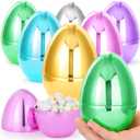 JOYIN 6 Pcs Large Metallic Easter Eggs, 6 Inches Colorful Jumbo Plastic Eggs Fillable for Easter Themed Hunt Basket Stuffers Fillers Filling Treats Party Favor Classroom Prize Supplies