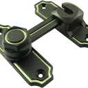 LQ Industrial 1 Set Sliding Door Latch Latch 180 Degree 90 Degree Glow in The Dark Model with Screws Flip Latch Lock Heavy Duty Door Lock Barn Door Latch for Left and Right Door Orientation Black