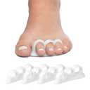 ZenToes Hammer Toe Corrector for Women & Men | Triple Loop Gel Toe Spacers & Separators | Realign Bent, Crooked, Curled, Claw, Hammertoes | Soft Support for Straightening | 4 Pack, White