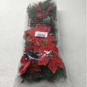 Hotop 6 Pcs Christmas Artificial Poinsettias Florals 19.6 Inch Large Christmas Poinsettia Decorations Red Green Christmas Flower Picks Stem for Christmas Tree Ornament Wreath DIY Xmas Party Decor