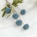 Floroom 5pcs Dusty Blue Faux Silk Mums Artificial Flowers, Bulk Fake Small Mini Chrysanthemums with Stems for DIY Slate Blue Wedding Centerpieces Floral Arrangements Vase Fillers Home Decorations