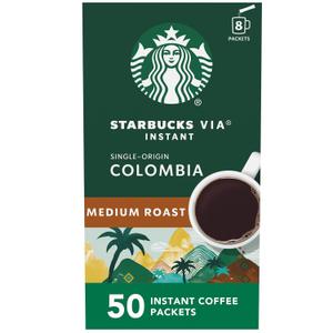 Starbucks VIA Ready Brew Colombia Coffee, 50-Count (EXP 02/24/27)