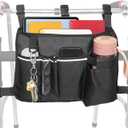 Large Walker Bag with Water Cup Holder,Walker Basket,Foldable Walker Storage Bag,Side Walker Bag,Walker Side Access Bag Organizer Pouch Tote,Scooters or Rollator Walkers (Large)
