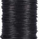 Tenn Well Nylon Satin Cord, 295 Feet 2mm Black Silky Rattail Cord Necklace String for Jewelry Making, Bracelets, Necklaces, Lanyards, Keychains, Beading
