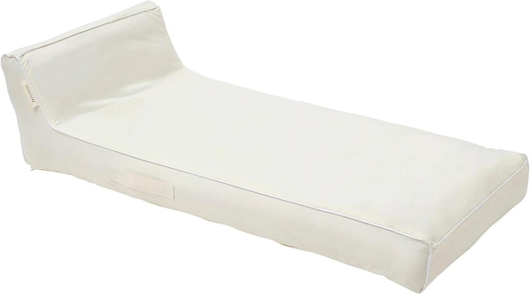 Casa Blanca Luxe Lie-On Lounger, Inflatable Float, Outdoor Use, Removable Cover, PVC/Polyester, 70.87 x 33.46 x 19.69 inches, 8.38 lbs, Standard