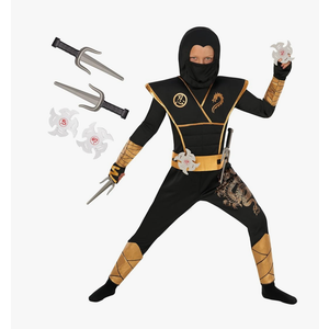 Morph Deluxe Boys Ninja Costume With Ninjas Warrior Toy Accessory, Kids Ninja Costumes, Boy Halloween Costume