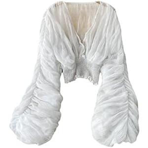 Bell Sleeve Tops for Women Dressy Tops for Evening Wear Lace Blouses for Women, Medium