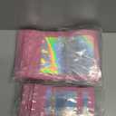 100 PCS Mylar Holographic Bags, Smell Proof Bags, Clear Resealable Bags, Valentines Day Decorations Gift Baggies for Bracelet, Lipgloss, Eyelash, Jewelry Packaging | Pink, 3x5 Inch