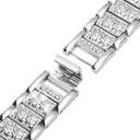 Bling Diamond Metal Band Compatible with Apple Watch Band for Women 42mm 44mm 45mm 46mm 49mm, Dressy Pattern Replacement Bracelet for iWatch Ultra SE Series 11 10 9 8 7 6 5 4 3 (Silver)