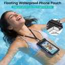 Niveaya Floating Waterproof Phone Pouch, IP68 Waterproof Phone Case with Lanyard for iPhone 17 16 15 Pro Max, Galaxy S25 24 Ultra, Cellphone Dry Bag Beach Cruise Essentials(up to 8.5"-2 Pack)