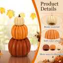 Wesiti 2 Pcs 21.3'' Large Faux Stackable Pumpkins Outdoor for Front Porch