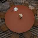 Round Table Cover - Can Be Used On Both Sides Waterproof and Easy to Clean Good Flatness Used for Dining Table(Brown+Gray Dia.54Inch)