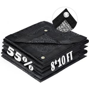 LOVE STORY 8x10FT 55% Black Shade Cloth Sun Shade Net with Grommets Sunblock Net Mesh Tarp for Garden,Plants Cover,Greenhouse and Patio