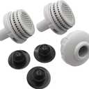 25022E Swimming Pool Water Jet Connector Kits with Outlet Strainer Grid,Inlet Nozzle and Hole Plug with 1.25 Inch Fittings