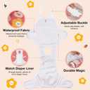 MICOOYO Dog Diaper Onesie Sanitary Pantie with Adjustable Suspender Washable Dog Period Panties Doggie Diapers Pet Underwear Female Dogs Diapers for Heat (Animals, M/L)