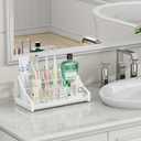 Toothbrush Holder Instant-Dry Organizer - Bathroom Countertop Organizer Kids Electric Toothbrush Toothpaste Holders - 7 Slots Bathroom Sink Accessories Storage Tooth Brush Counter Organization, White