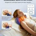 Neck Massager with Heat, Red Light & Vibration Adjustable, Heated Neck Stretcher with 3 Modes, Rechargeable Cervical Traction Device for Pain Relief & Muscle Relaxation, Gift for Women Men