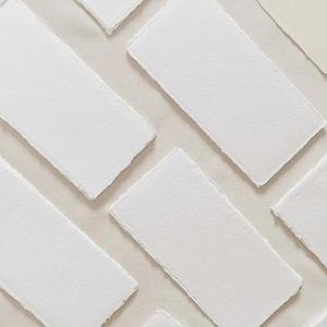 Deckle Papers® Handmade Deckle Edges Cotton Paper Blank Wedding Invitation-Menu Cards, Note Cards, Cardstock, Blank Index Cards Calligraphy, Watercolor Textured (Pack of 50) (Off-White, 3.5x6 Inches)