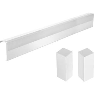 Upgraded 5 FT Baseboard Heater Cover with Left and Right Endcaps, Galvanized Steel Easy Slip-On Heater Cover for Replacing Old and Rusty Looking Electric and Hydronic Baseboard Heaters