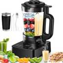 Blenders for Kitchen with Glass Jar, PRASKY 1500W Professional Heating Blender 55oz, 25000 RPM High Speed Protein Shake, Smoothies Blender Keep Warm, Auto Clean for Food Soups Sauces (Black)