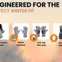 2 x Heat Logic Thermal Winter Gloves, Touchscreen Compatible with Fleece Lining For Cold Weather, Water-Resistant Hiking Gloves (Gray, S)