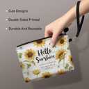 Hglian Sunflower Travel Makeup Bag Inspirational Cosmetic Toiletry Bags Cute Zipper Wristlet Pouch for Purse Travel Accessories Organizer,Birthday Gifts for Women Girls(Sunshine Yellow)