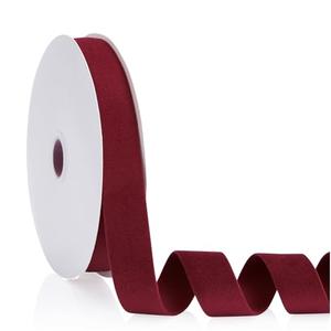 Pack of 2 Burgundy Velvet Ribbon Double Faced 1 inch Continuous 20 Yards Use for Christmas Tree Ornaments, Gift Wrapping, Wreath Decoration, Wedding Boutonnieres, Handmade Crafts Bow Making