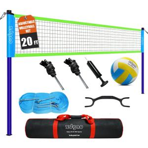 Outdoor Portable Adjustable Volleyball Net System with Bag
Complete Practice Kit| Height Adjustable|Multiple Size| for backyard, beach, and lawn play| Portable|Easy Set up