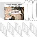 Zonon 50 Pack 12 Inches l Metal Double C Hooks Ceiling Hooks for Banners, Posters, Signs Display Hanger for Ceilings and Windows