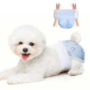 Mosamart Disposable Dog Diapers Count Absorbent Soft Puppy Doggie Diapers for Female Dogs with Stretchy Waist Puppy Diaper in Heat Period Excitable Urination (Small 30PCS)
